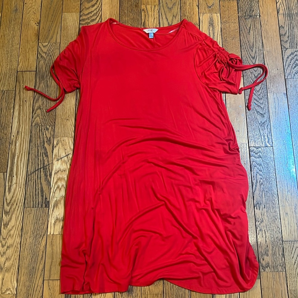 Terra sky women’s size 14W red dress with pockets.